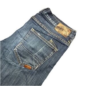 PRPS Jeans Mens Barracuda Button Fly Faded Denim Pants Act 36x30 Distressed